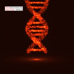 Abstract DNA. Neon molecular structure. Vector illustration