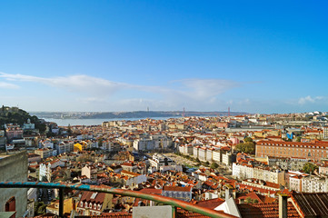 Sunny view of Lisbon under a blue sky