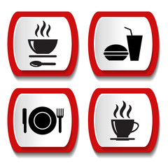 Set of vector icons with food