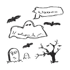Simple doodle of a halloween set