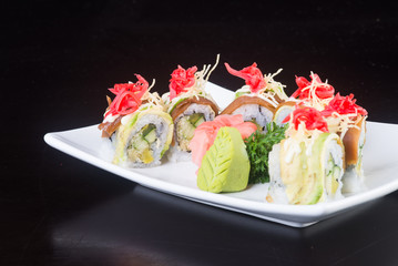 japanese cuisine. sushi on the background