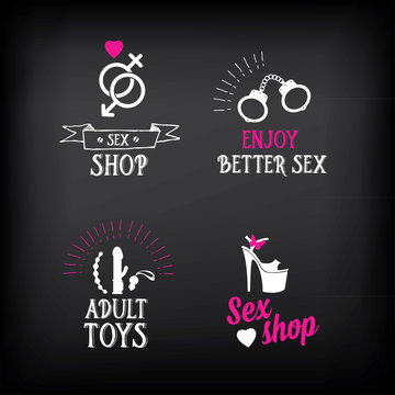Sex shop logo and badge design.