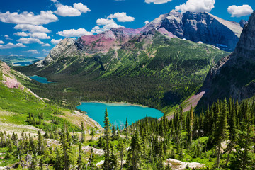 Lakes on the Grinnell Glacier Trail - obrazy, fototapety, plakaty