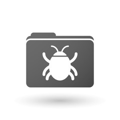 Isolated folder icon with a bug