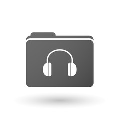 Isolated folder icon with a earphones