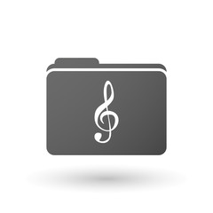 Isolated folder icon with a g clef