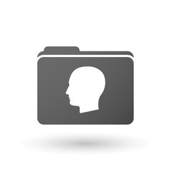 Isolated folder icon with a male head