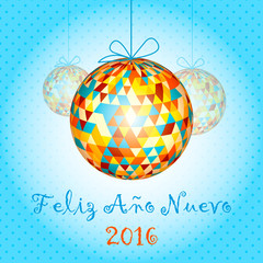 New Year card with the Christmas decorations