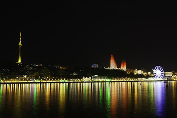 Fototapeta premium Baku panorama with highland park