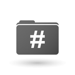 Isolated folder icon with a hash tag