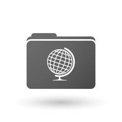 Isolated folder icon with a world globe