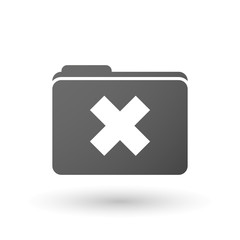 Isolated folder icon with an x sign