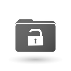 Isolated folder icon with a lock pad