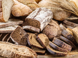 Different types of bread.