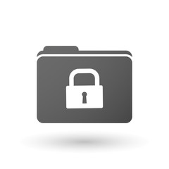 Isolated folder icon with a lock pad