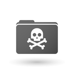 Isolated folder icon with a skull