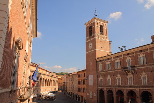 Town square of Fabriano in Italy