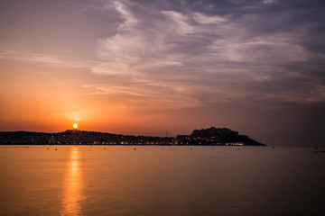 Fototapeta premium Sunset over Calvi in Balagne region of Corsica