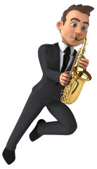 Naklejka premium Fun business man