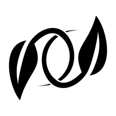 Eco Icon black Leaf nature eco logo
