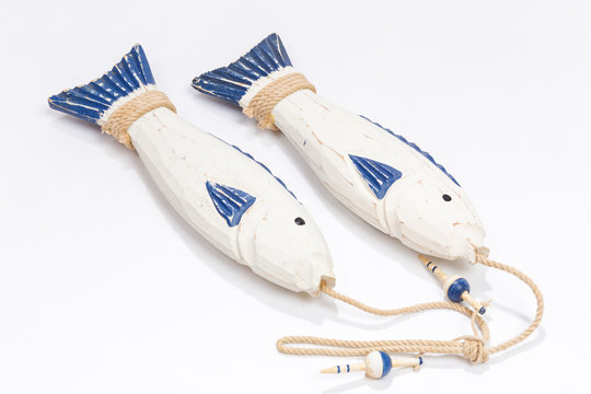 Vintage Fish Craft / Wooden Vintage Fish Craft Isolated on White Background