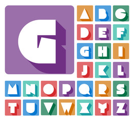 Elegant minimalistic vector alphabet in sticker  style