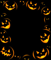 Frame of Grinning Halloween lanterns