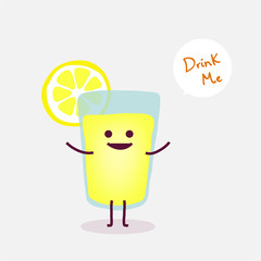 Speaking lemonade cartoon, vector illustration