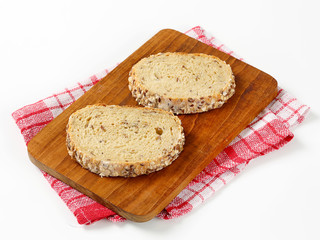 Slices of bread with seeds