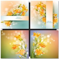 Abstract flowers card
