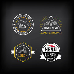 Lunch menu logo and badge design.