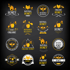 Honey badge and label. Abstract bee design. - 88868355