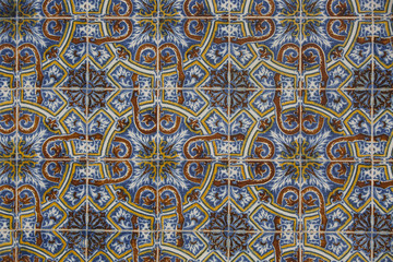 Detail of some typical portuguese tiles