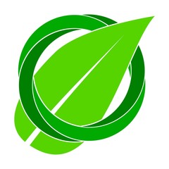 Organic symbol leaf abstract circle green logo