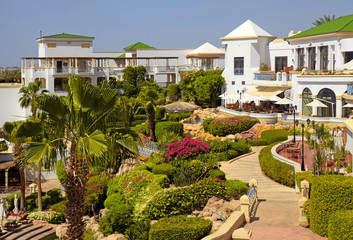 Fototapeta na wymiar Tropical luxury resort hotel, Sharm el Sheikh, Egypt.