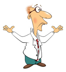Cartoon illustration of a cute scientist 