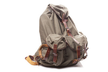 Backpack on white background 