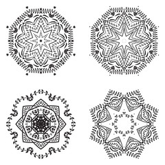 Geometric circular ornament set