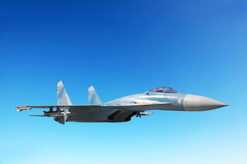 Fototapeta na wymiar Fighter aircraft of the SU-27