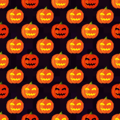 Seamless Pixel Halloween Pattern
