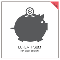 Saving money symbol animal cartoon piggy vector