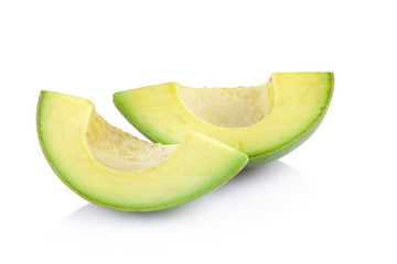 green avocados isolated on the white background