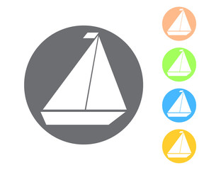 Vector icon of yacht