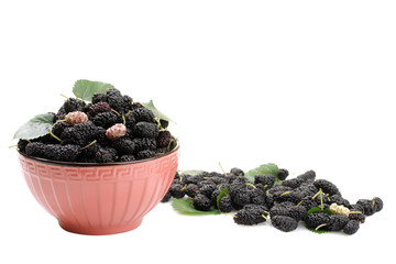 wood background, mulberry, bowl