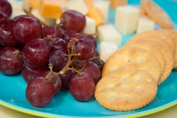 Fresh Grapes and Cheese with Crackers