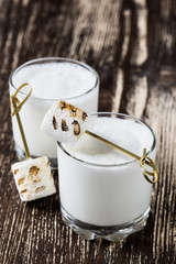 Homemade milkshake with toasted marshmallow