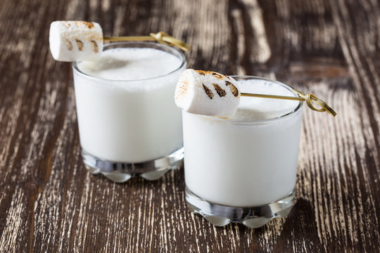 Homemade Milkshake With Toasted Marshmallow