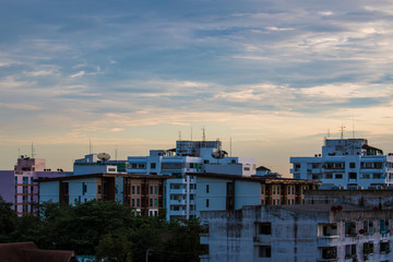 Evening sky Building