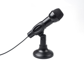 black microphone isolated on white
