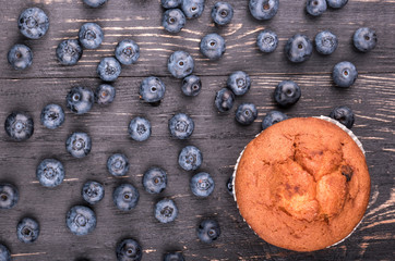 Muffin with blueberries